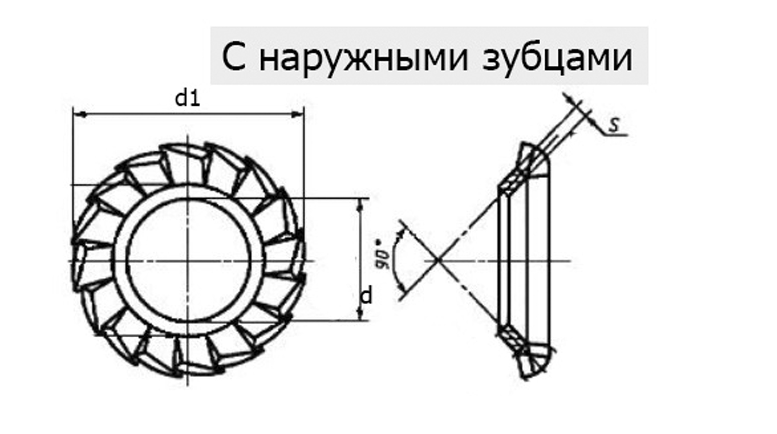 Многолапчатая стопорная шайба чертеж